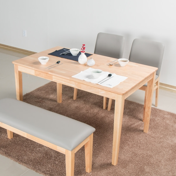 비엔 4인용 고무나무 원목 식탁 테이블