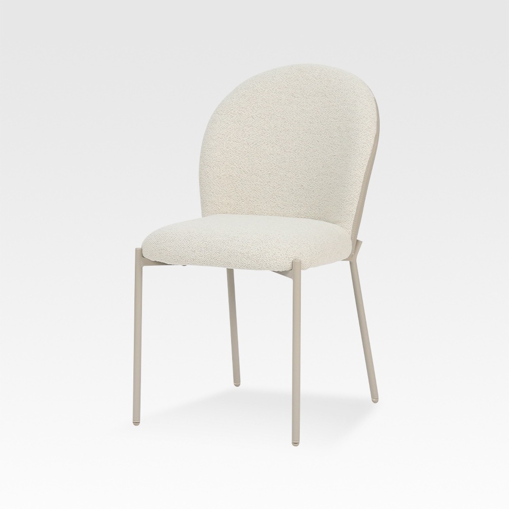 엘빈체어 철제 아이보리 패브릭 투톤 디자인 의자